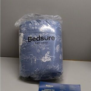 Bedsure Floral Blue Comforter Set
